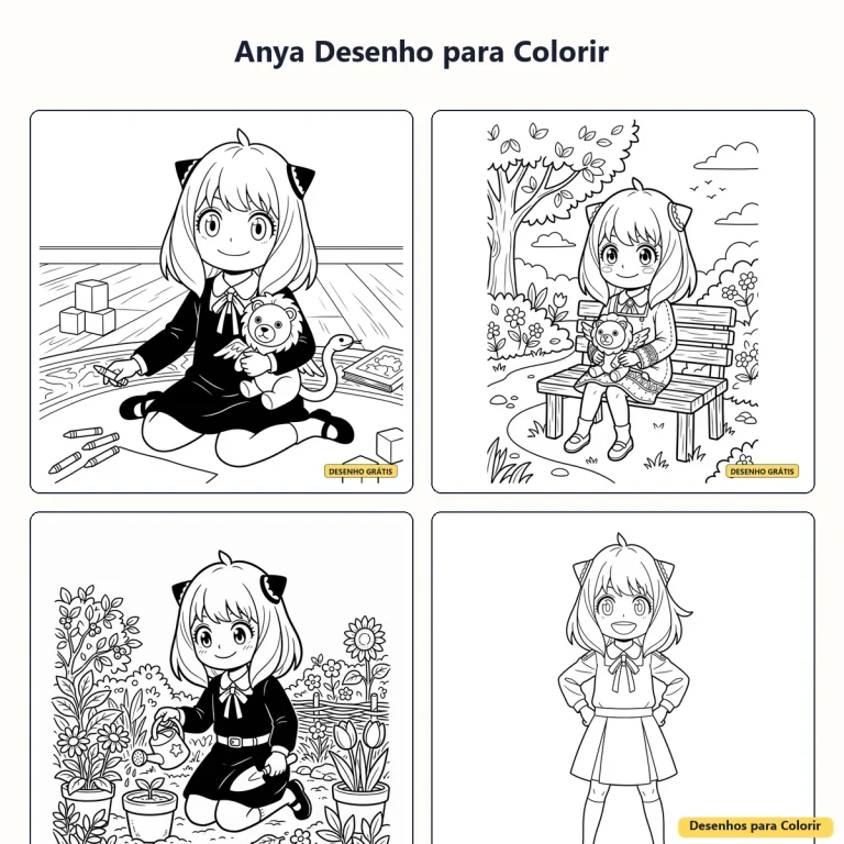 Anya para Colorir: Desenhos Fofos de Spy x Family para Imprimir