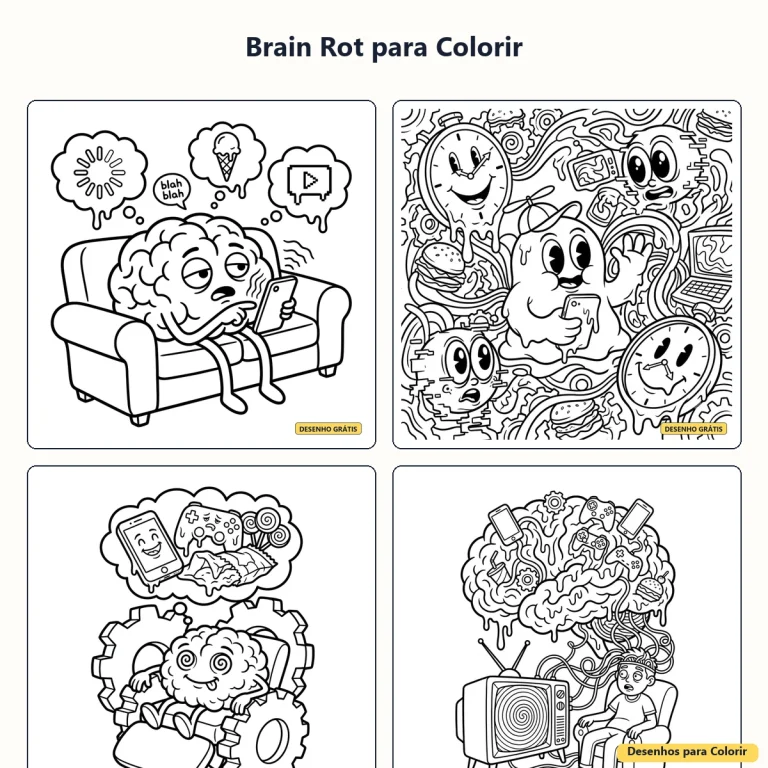 Brain Rot para Colorir: desenhos divertidos para imprimir
