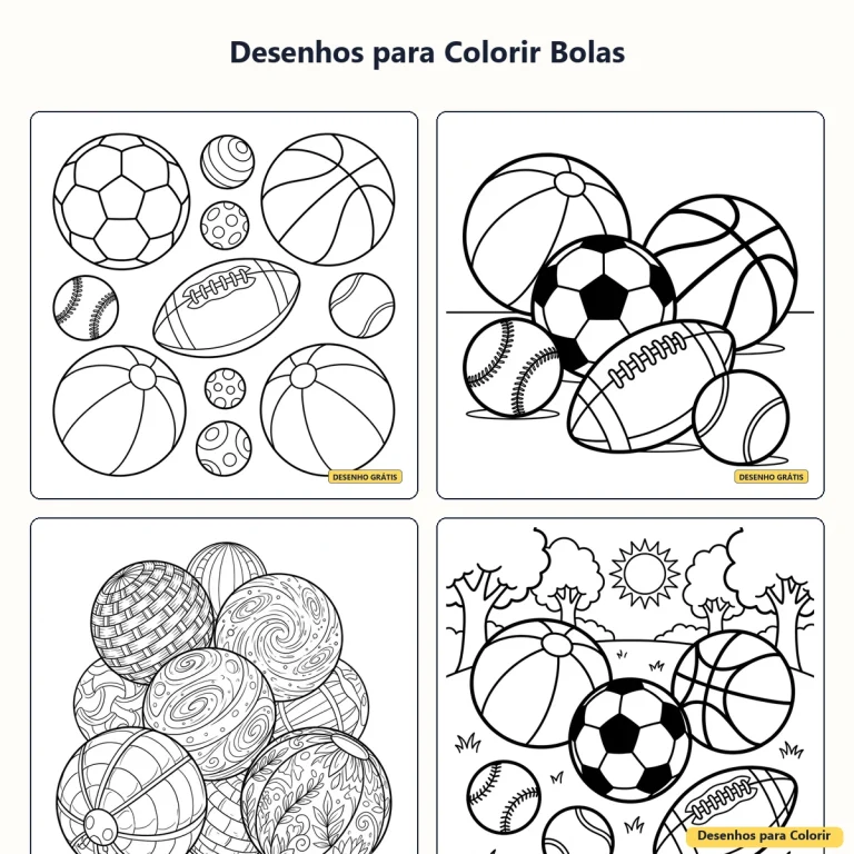 Desenhos para Colorir Bolas: Futebol, Praia, Natal e Muito Mais