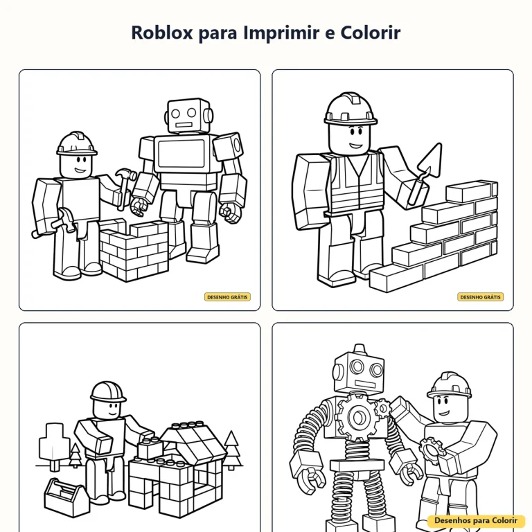Roblox para Imprimir e Colorir: Desenhos Divertidos para Crianças