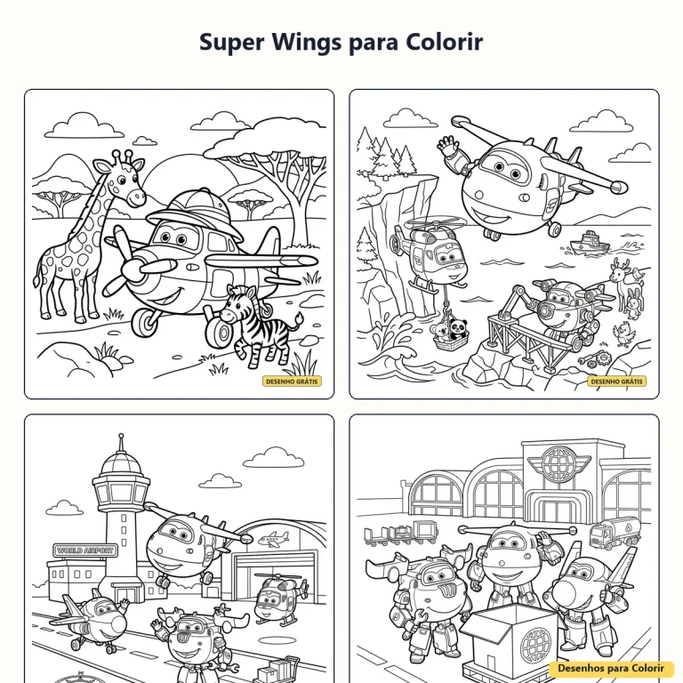 Super Wings para Colorir: Desenhos Divertidos para Imprimir