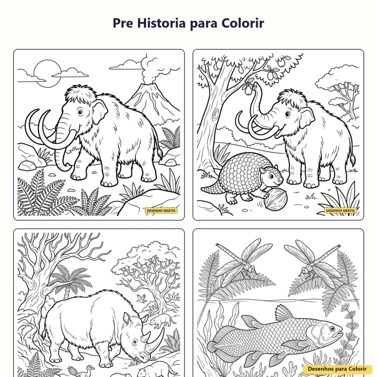 Pré-história para colorir: dinossauros, cavernas e muita aventura