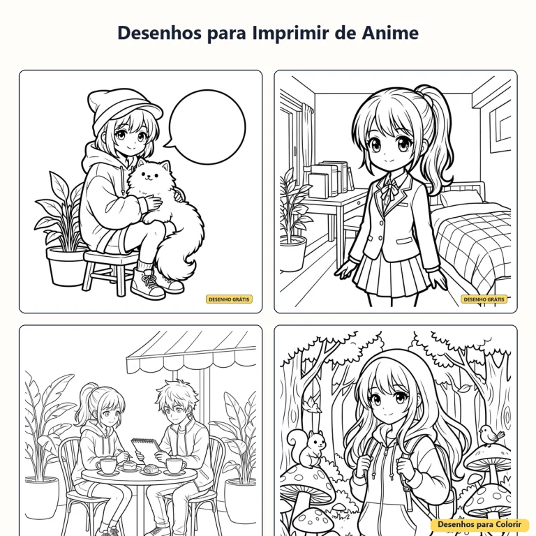 Desenhos para Imprimir de Anime: Ideias para Colorir e se Divertir