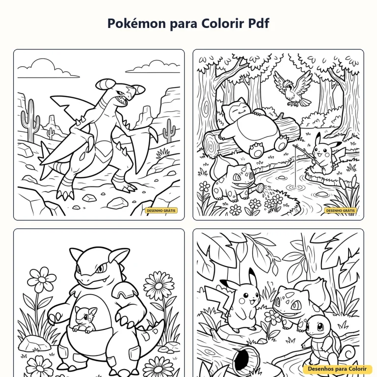 Pokémon para Colorir em PDF: atividades divertidas para imprimir