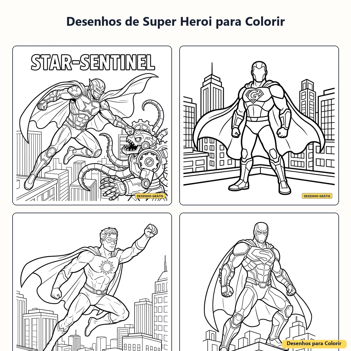 Desenhos de Super-Herói para Colorir: Aventuras Cheias de Cor