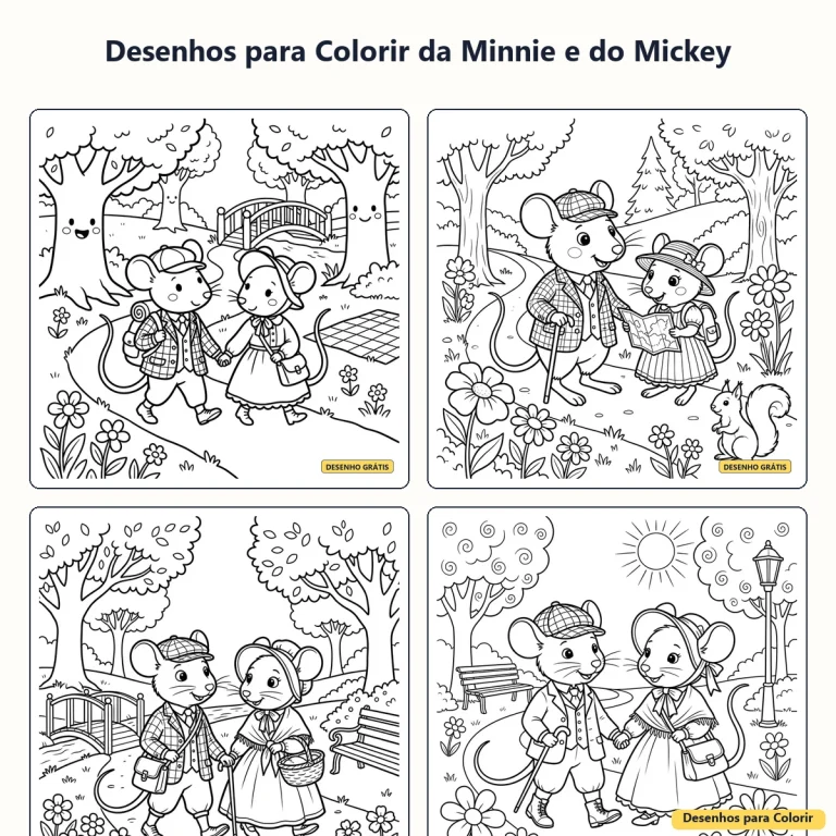 Desenhos para Colorir da Minnie e do Mickey: Atividades Divertidas