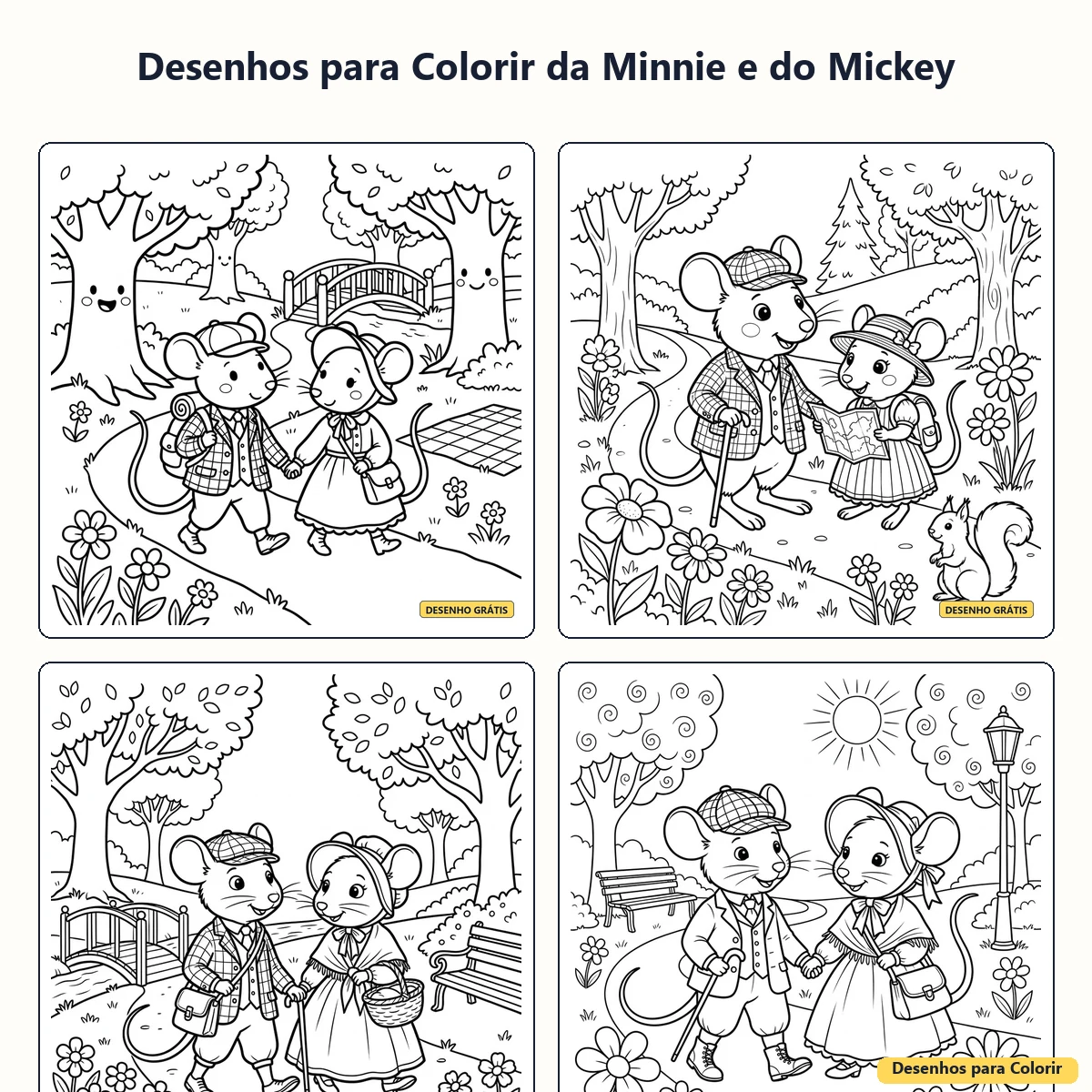 Desenhos para Colorir da Minnie e do Mickey: Atividades Divertidas