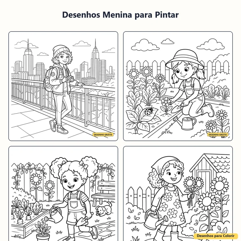 Desenhos de Menina para Pintar: Atividade Fofa e Criativa