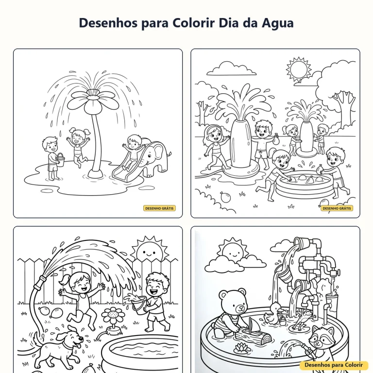 Desenhos para Colorir Dia da Água: Atividades Educativas