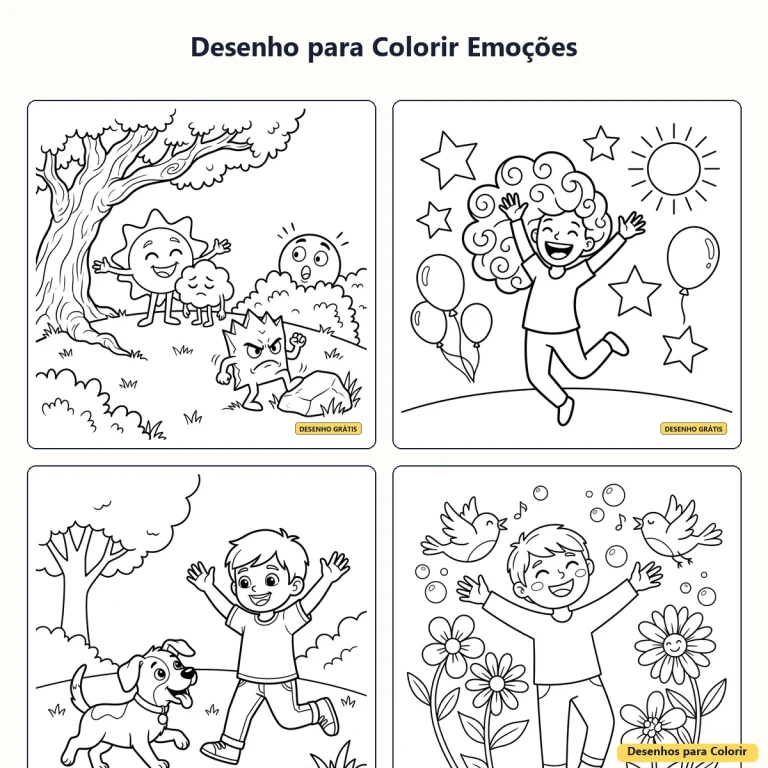 Desenho para Colorir Emoções: atividades para conversar e aprender
