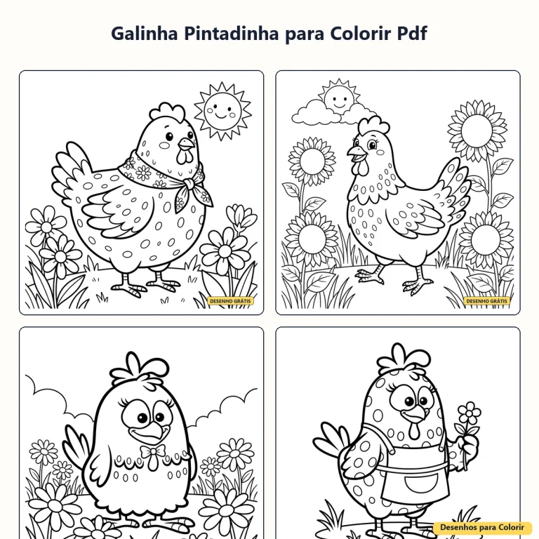 Galinha Pintadinha para Colorir em PDF: Desenhos para Imprimir