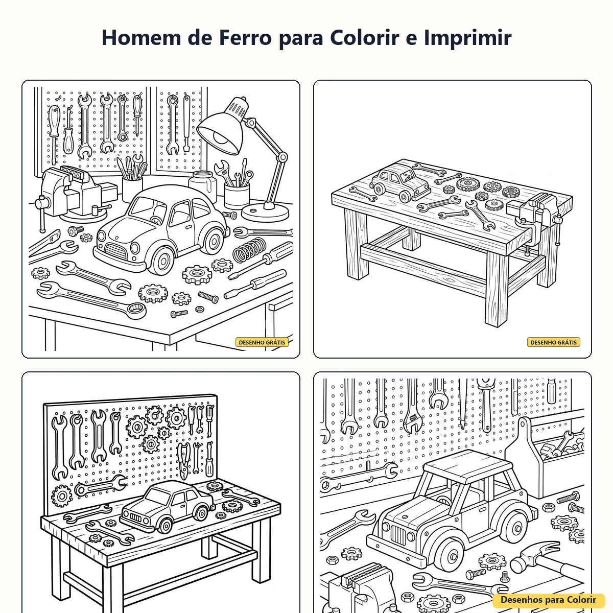 Homem de Ferro para Colorir e Imprimir: Desenhos para Crianças