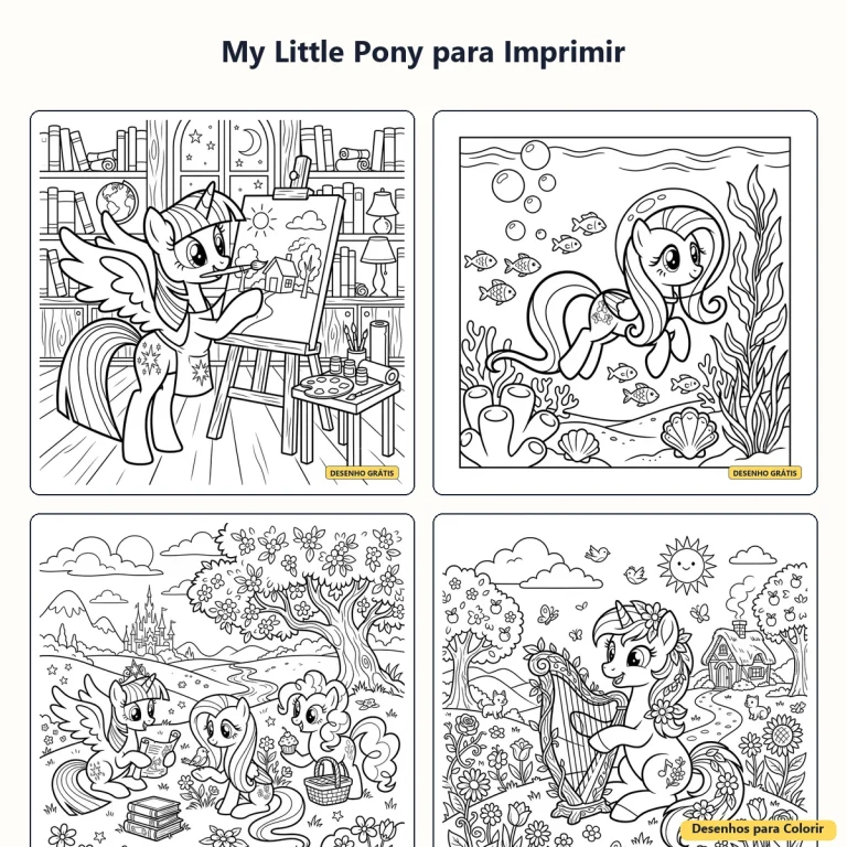 My Little Pony para Imprimir: Desenhos para Colorir