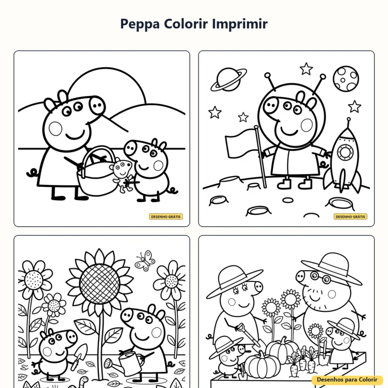 Peppa Colorir e Imprimir: Desenhos Divertidos para Crianças